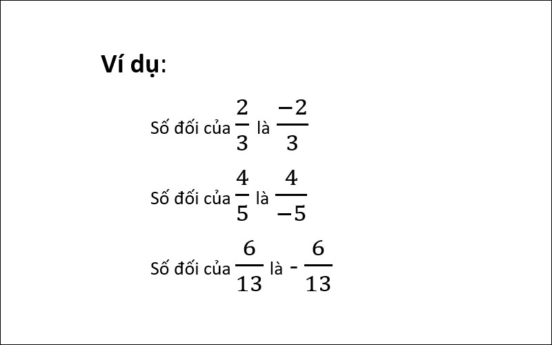 Ví dụ về số đối